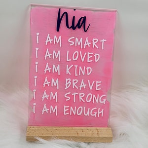 KID'S Affirmation Acrylic Stands 5X 7 cali, Affirmations, Positivity, Kids Room Decor, Baby Room Decor
