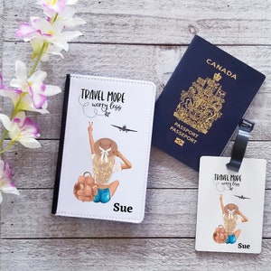 TRAVEL More Passport Holder- Passport Cover Personalized - Personalized Luggage Tags- Personalized Passport Holder For Black Women