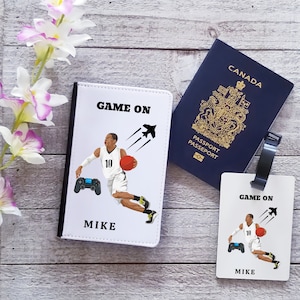 Boys GAME On Passport Holder- Passport Cover Personalized - Personalized Luggage Tags-Travel Essentials Holder For Kids|Black Kids