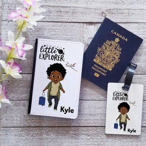 Boys Little Explorer Passport Holder Passport Cover Personalized Personalized Luggage Tags-Travel Essentials Holder For KidsBlack Kids Little Explorer