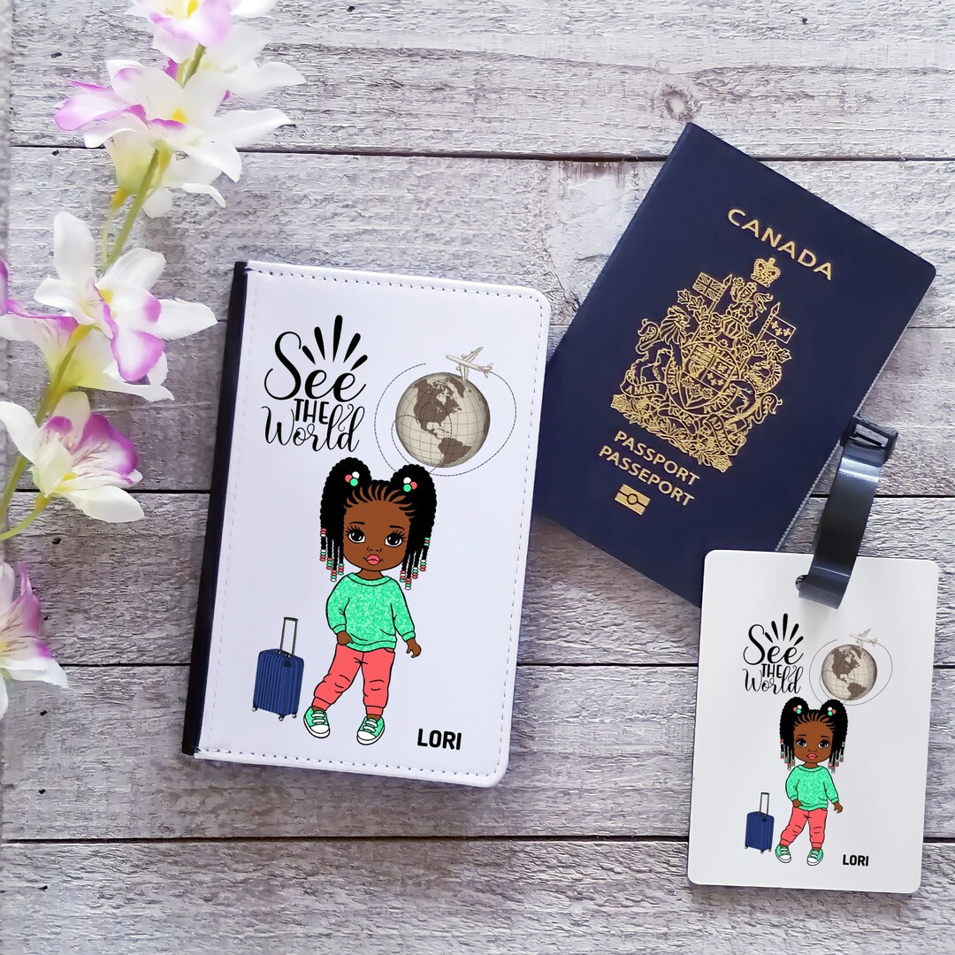 Girls See the World Passport Holder Passport Cover Personalized