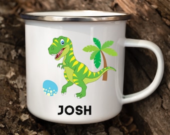 12 OZ. KIDS DINOSAURS Enamel Camping Mug | Enamel Mug For Kids| Personalized Camping Cup|Children's Mug| Gift for Kids |Kids Mugs |Dinosaurs