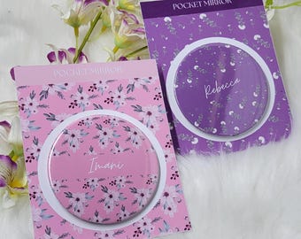 Personalized Pocket Mirror | Custom Compact Mirror Gift for Her | Bridesmaid Gift | Name Engraved Makeup Mirror | Travel Mirror | PART 1