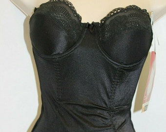 Strapless  Padded 4 Way Convertible Bodybriefer WHITE or BLACK VINTAGE