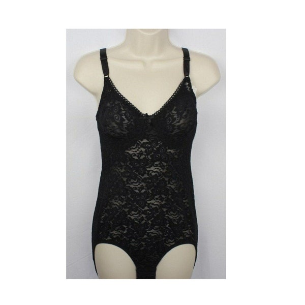Lace and Smooth Black Under Wire Body Briefer Size 38B
