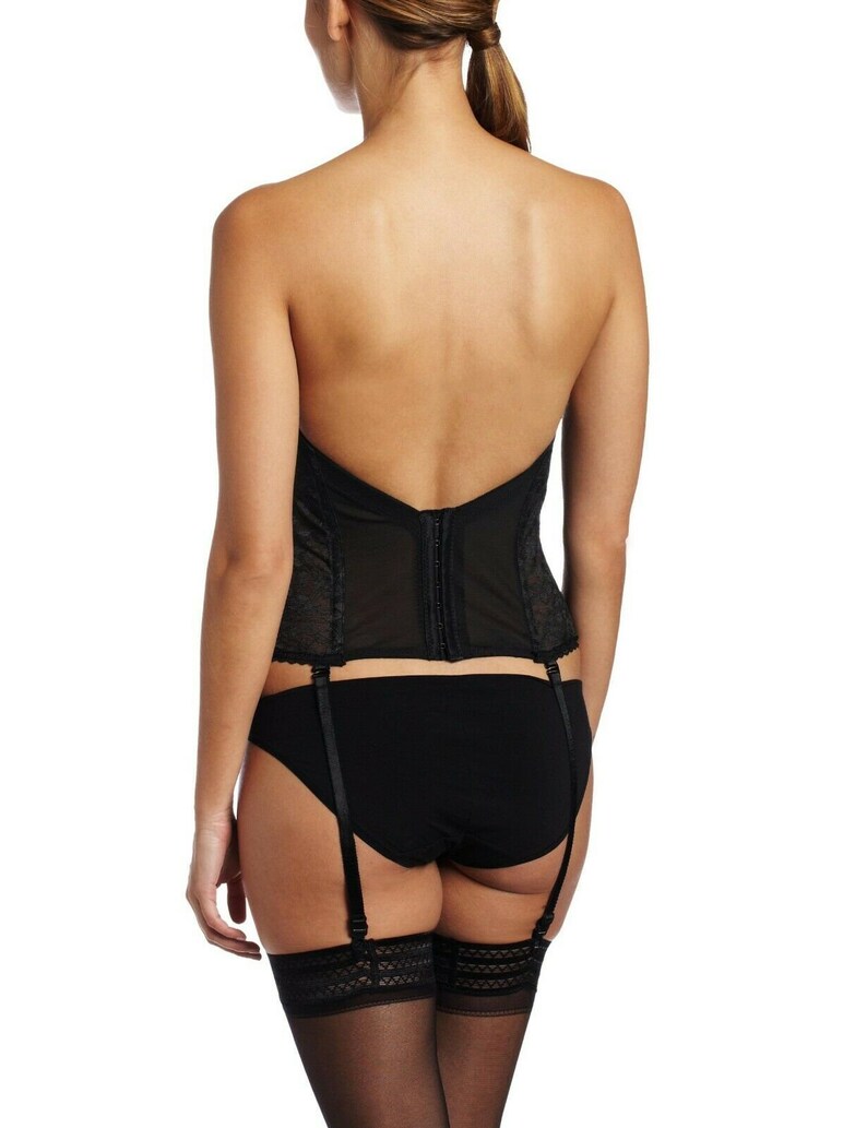 Women's Bustier Low Plunge Backless Lace Corset Bra by Etsy