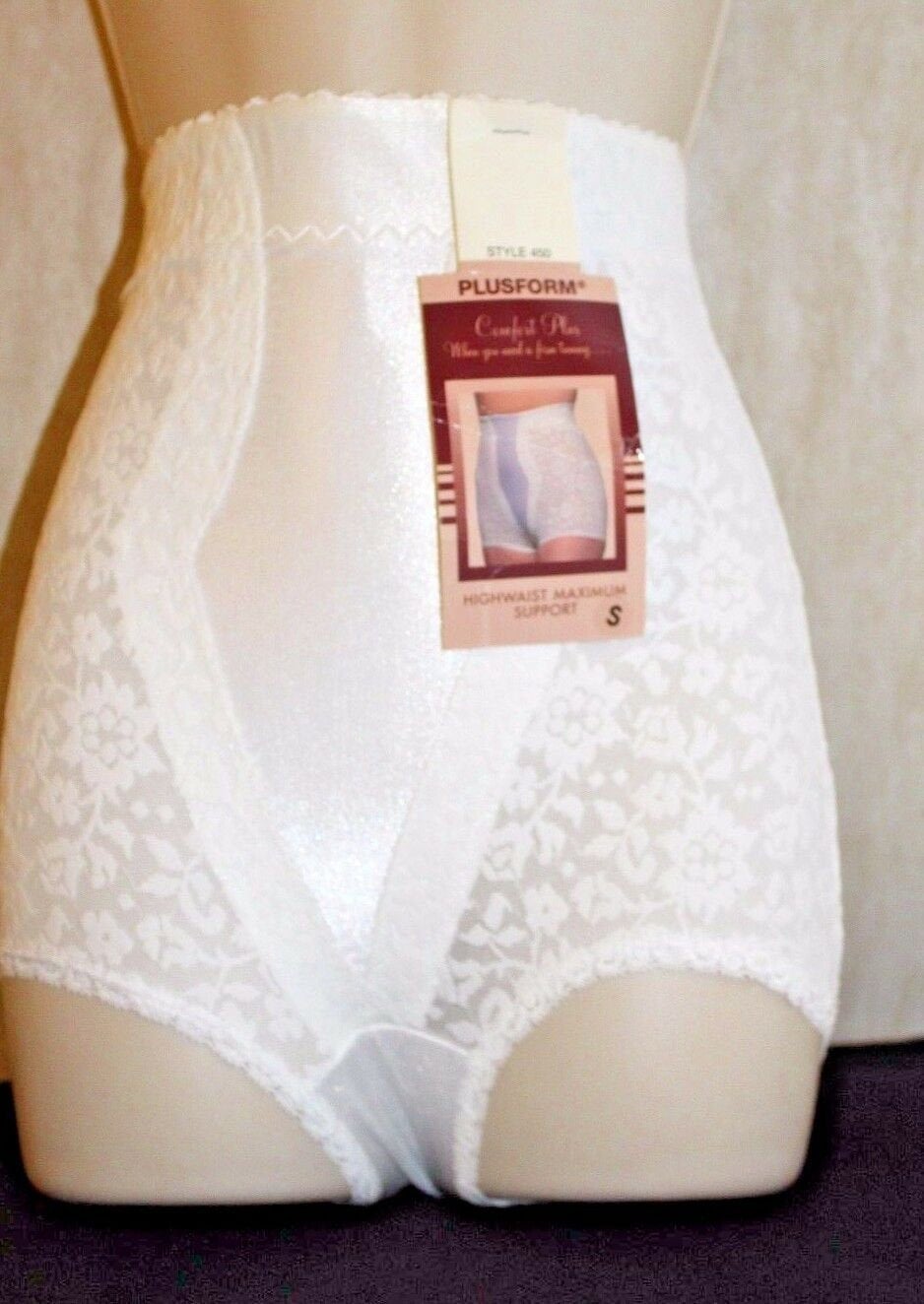 Plusform Hi Waist Max Support BEIGE Girdle Lace Size Small Made in USA -   Hong Kong