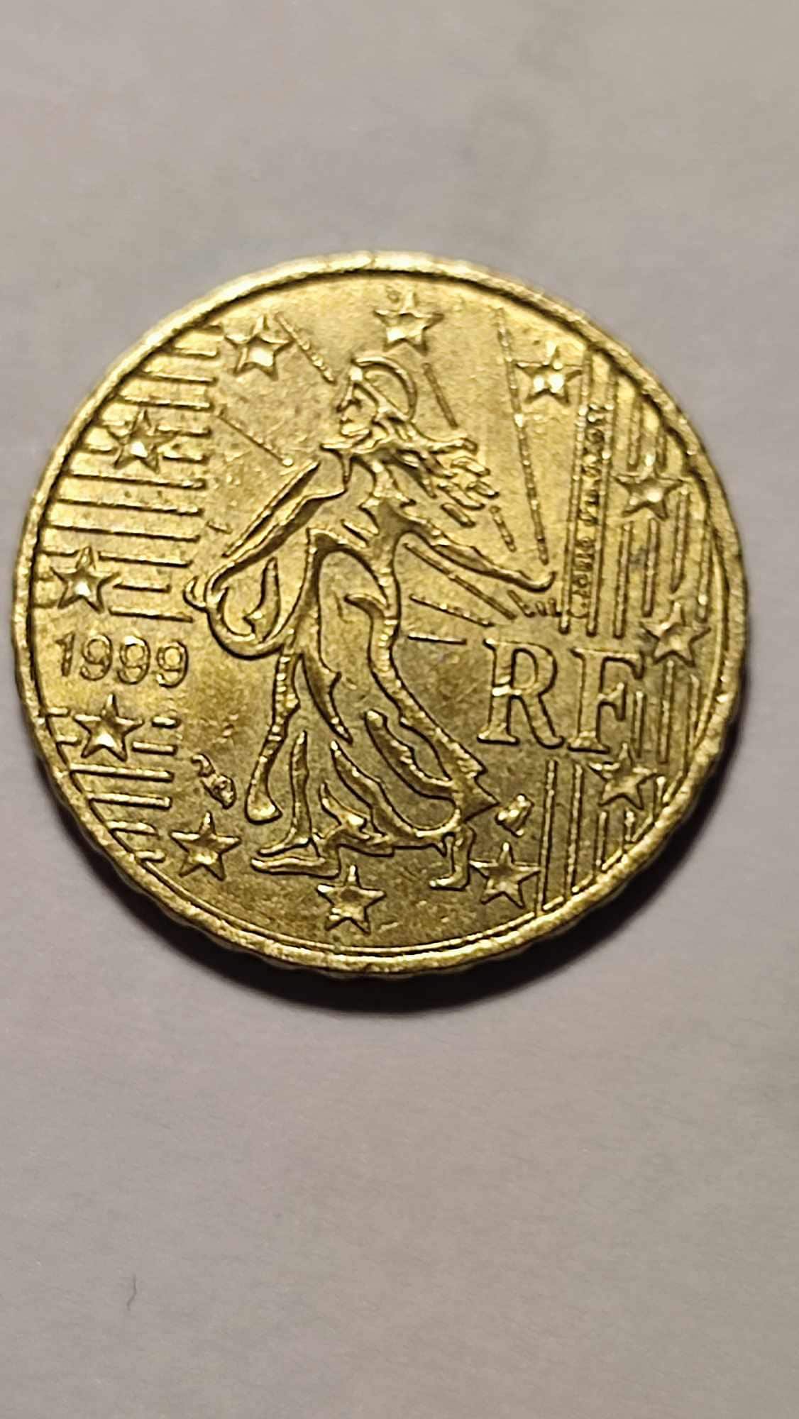 10ユーロセント 硬貨 希少 1999年 希少な10セントユーロコイン フランス 1999年「