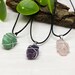 Wire Wrapped Crystal Pendant on Adjustable Black Cord Necklace (25+ options) 