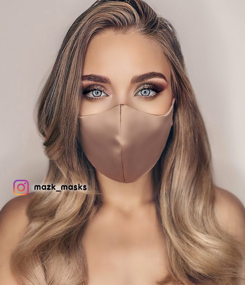 Women's Nude Tones Satin Face Mask DOLCE with Filter Etsy