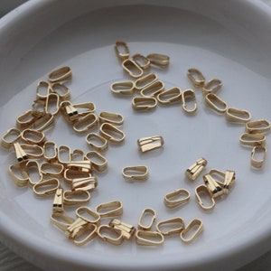 50 pcs 14K Gold Plated Brass Pinch Bails, Pendant Bails, Charm Pinch Bails, Pendant Connector, Pendant Holder, Bails