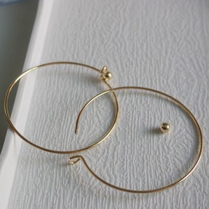 14K Gold Plated Circle Bangle Blank for DIY Stacking Charm Bracelet with Beads Can Be Unscrewed