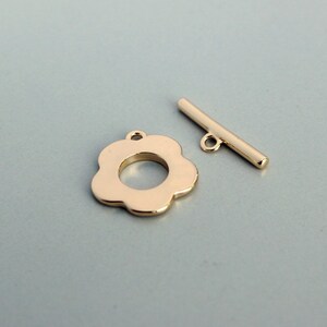 1 Set 14K Gold Plated Brass Wintersweet Toggle Clasp, Floral Close Clasp Clip Size 10/12/17mm