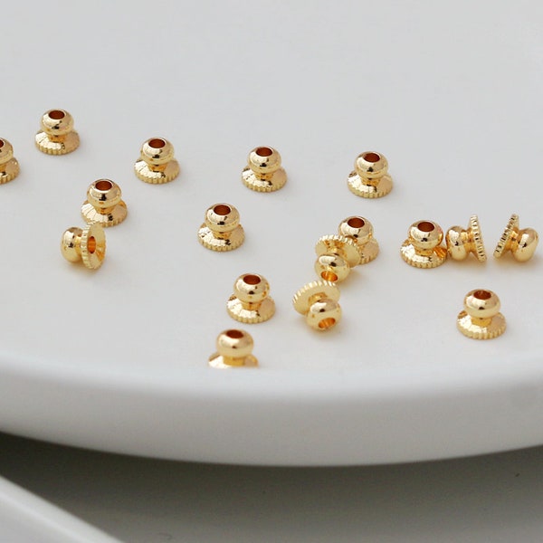 50 pcs 4mm 14K Gold Plated Bead Caps, Gold Bead Cap, Gold End Caps, Spacer Beads Caps