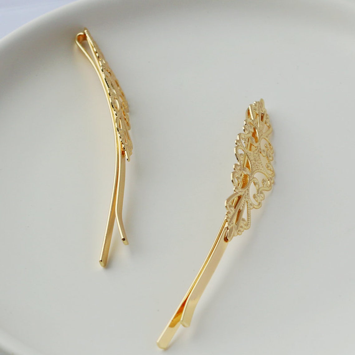 10 pcs 14K Gold Hair Clip 86 mm Shining Hair Pins Hair Etsy