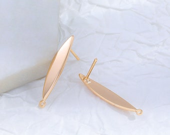 10 pcs 18K Gold Geometric Earring, Gold Earring Stud with Loop, Stud Earring, Gold Plated Brass Earring