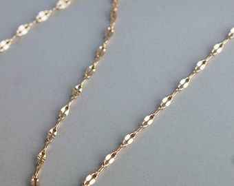 1 Meter Long 14K Gold Plated Cable Chain for Necklace, Bracelet