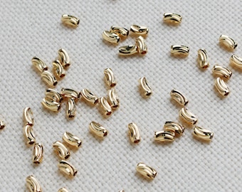 50 14K Gold Plated Tube Beads: Spacer Beads