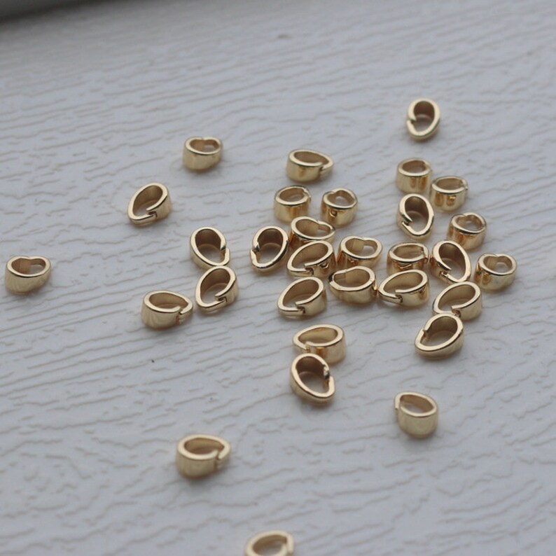 10 Pcs 14K Gold Plated Brass Pinch Bails Pendant Bails Charm Etsy