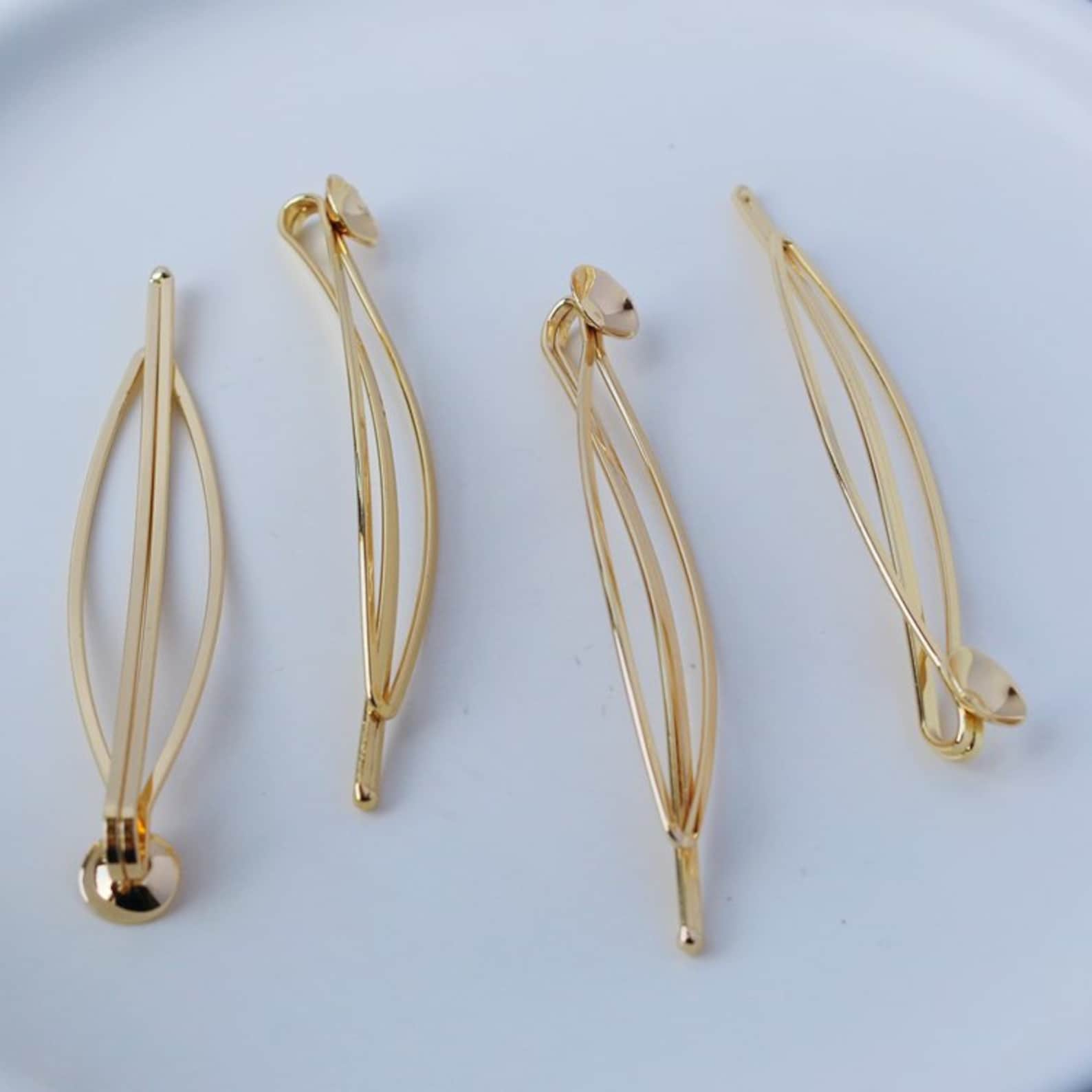 10 Pcs 14K Gold Hair Clip 70 Mm Shining Hair Pins Hair Clips Etsy