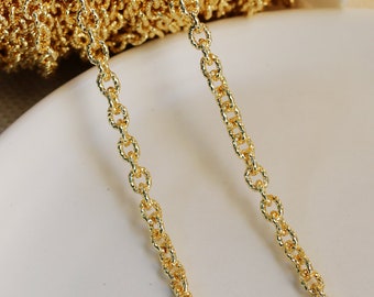 Chaîne forçat plaquée or 14 carats : chaîne de collier de 4,5 mm