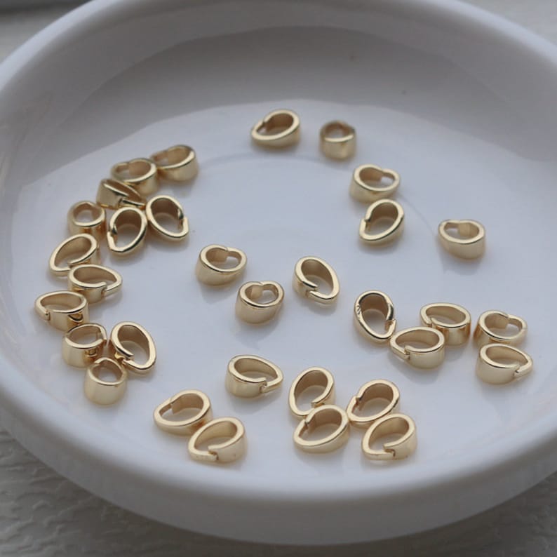 10 pcs 14K Gold Plated Brass Pinch Bails Pendant Bails Charm Etsy