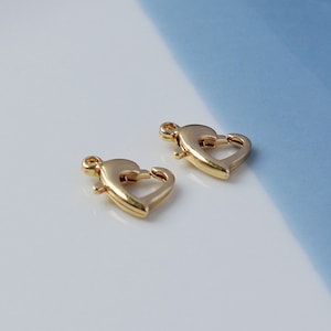 10 Sets 14K Gold Plated Brass Love Heart Shape Lobster Clasps，Claw Clasp , Bracelet Clasp, Clasps for necklace