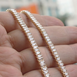 14K Gold Plated Chain, Bling Zircon Chains, Bling Chains, Gold Link Chain, 50cm Gold Plated Chains