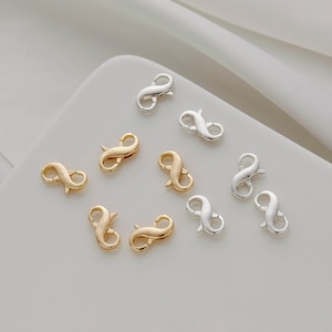 14K Gold Plated Lobster Clasps: 8x14mm Bracelet Clasp (5pcs)