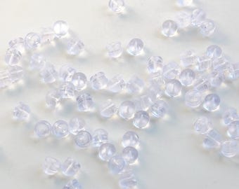 100pcs Silicone Earring Backs, 5mm Bullet Stoppers