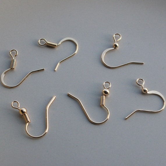 Bulk 14k Gold Plated Ear Wires: Ball, Fish, French Hook - 50pcs