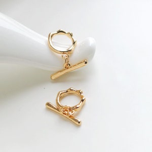 5 pcs 14K Gold Plated Shining Toggle Clasp, Toggle Clasp, T Bar Fasteners, Bracelet Closures