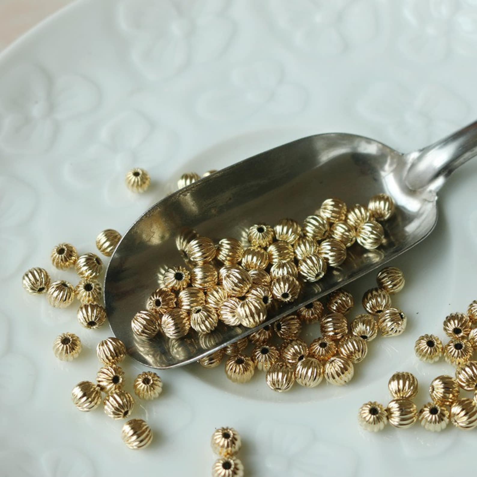 100pcs 14K Gold Plated Beads Rondelle Beads Charm Beads Etsy UK