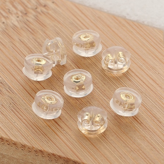 20 Pcs 5mm High Quality 14k Earring Backs, Rubber Earring Stoppers