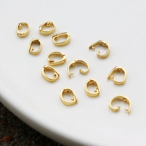 10 pcs 5x7mm  14K Gold Pinch Bails, Pendant Bails, Charm Pinch Bails, Pendant Connector, Pendant Holder