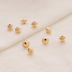 50 Pcs 14K Gold Plated Brass Gear Beads - 6mm Spacer Beads