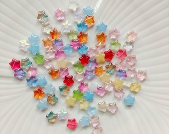 50pcs Star Glass Beads