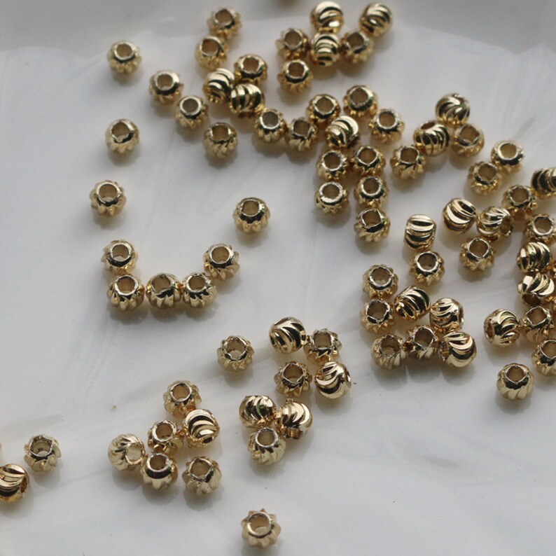 20 pcs 14K Gold Plated Spacer Beads Faceted Beads Tiny | Etsy