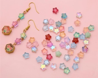 20pcs 8mm Glass Star Beads