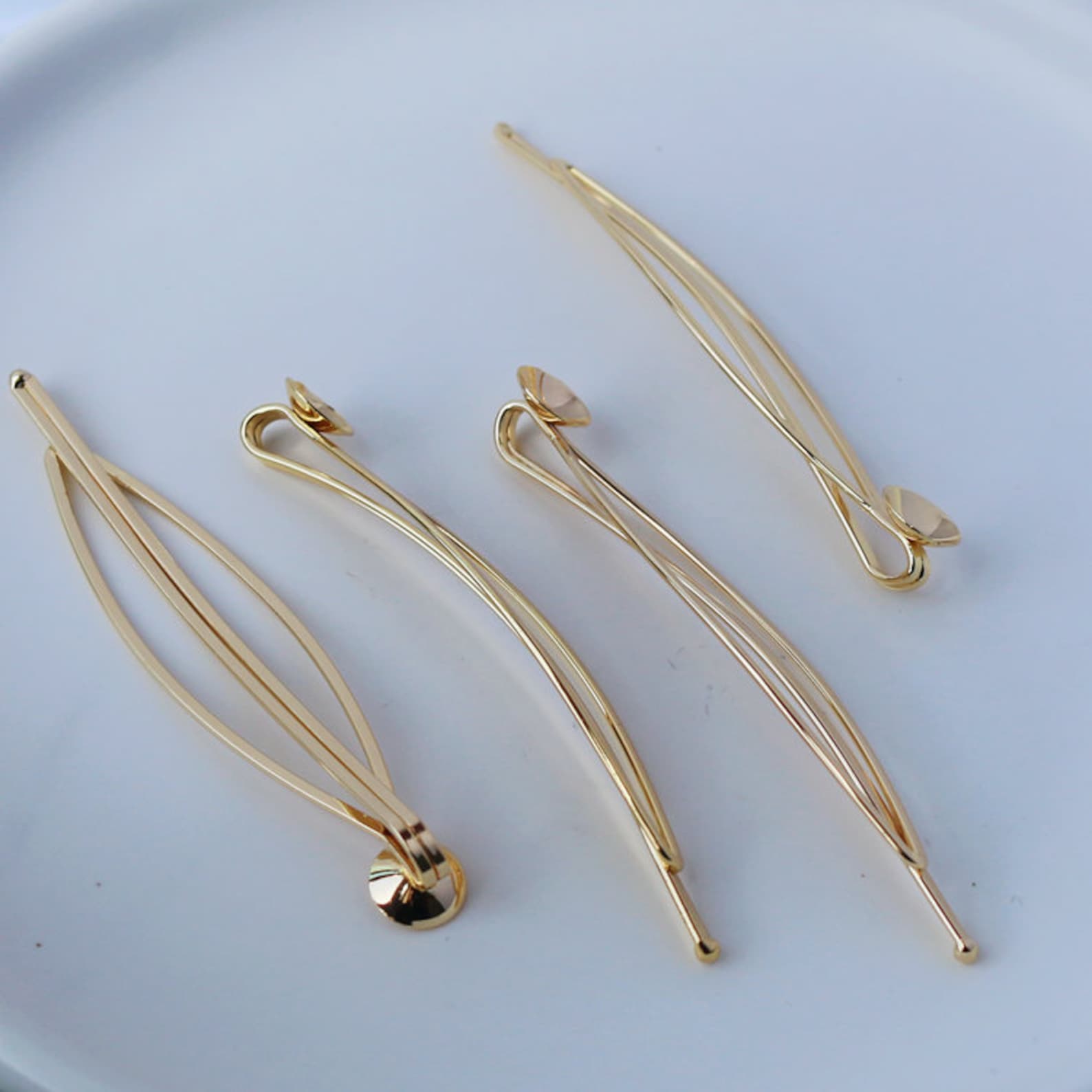 10 Pcs 14K Gold Hair Clip 70 Mm Shining Hair Pins Hair Clips Etsy