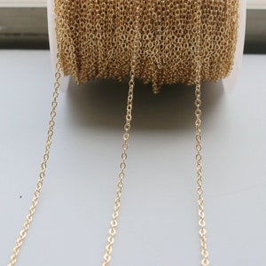 14K Gold Plated Cable Chain, Gold Necklace Chain