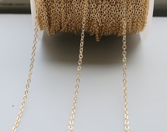 14K Gold Plated Cable Chain: Necklace Chain