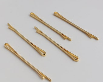 10 pcs 14K Gold 55mm Hair Clip, Blanks Bobby Pins, Hair Pins, Hair Accessory