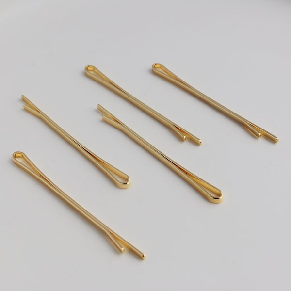 10 pcs 14K Gold 55mm Hair Clip, Blanks Bobby Pins, Hair Pins, Hair Accessory