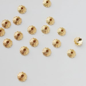 50 pcs 8mm 14K Gold Plated Bead Caps, Gold Bead Cap, Gold End Caps, Spacer Beads Caps, Bead Caps