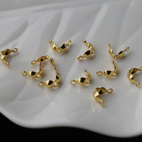 18K Gold Plated Crimp Beads Ball Chain Crimps Ball Chain Etsy