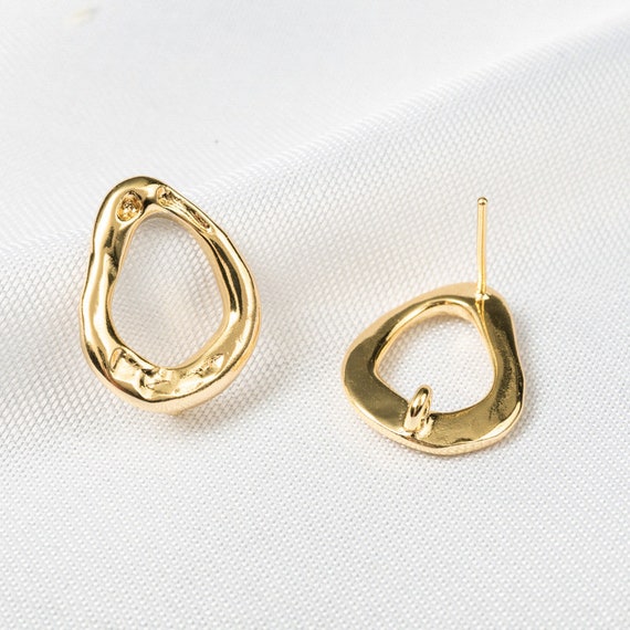 18k Gold Plated Water Drop Shaped Earrings – BENJI & MOM 18k Gold Plated Waterdroop Earrings display picture 1