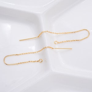 10 pcs Gold Chain Earrings, U Shape Earring, Threader Earrings, Gold Plated Earing Threader