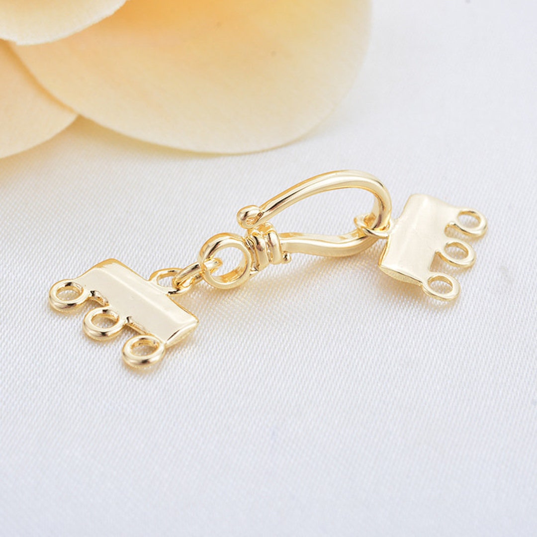 Multi Loop Clasp 10pcs Gold Loop Connector, Multi Strand Necklace Clasps, Multi Strand ...