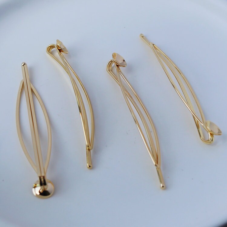 10 Pcs 14K Gold Hair Clip 70 Mm Shining Hair Pins Hair Clips Etsy UK